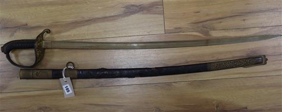 An officers sword and scabbard